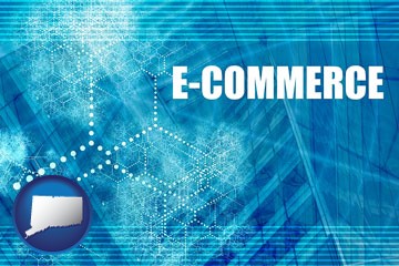 a conceptual e-commerce illustration - with Connecticut icon